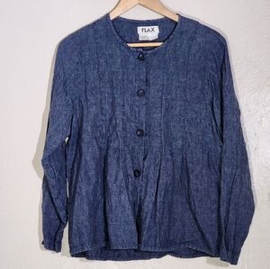 Flax Denim Blue Linen Shirt